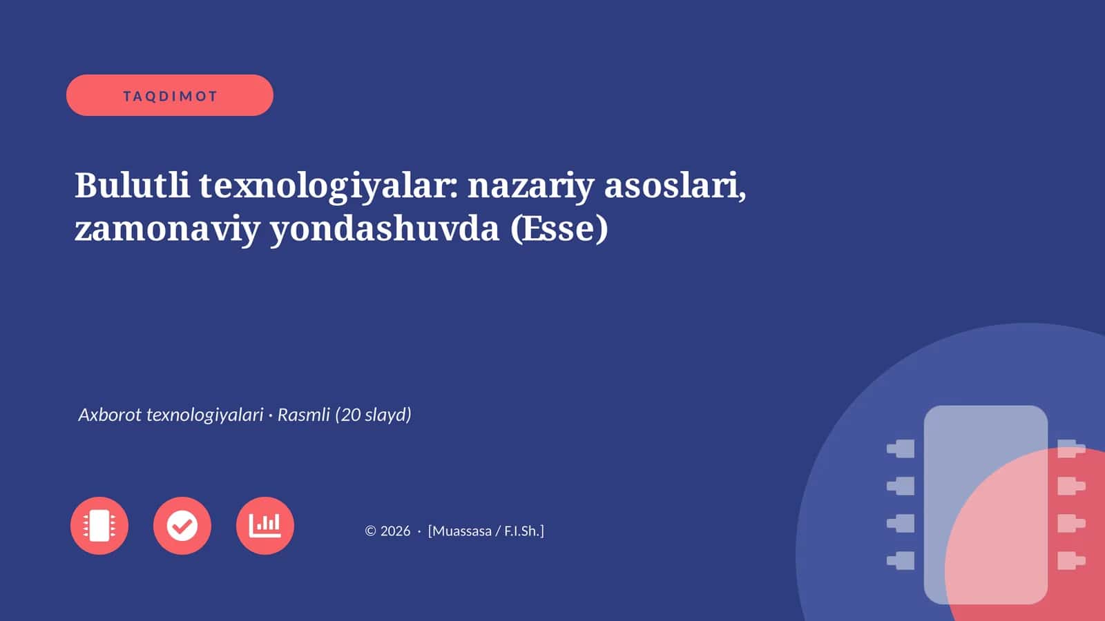 Bulutli texnologiyalar: nazariy asoslari, zamonaviy yondashuvda (Esse) 1