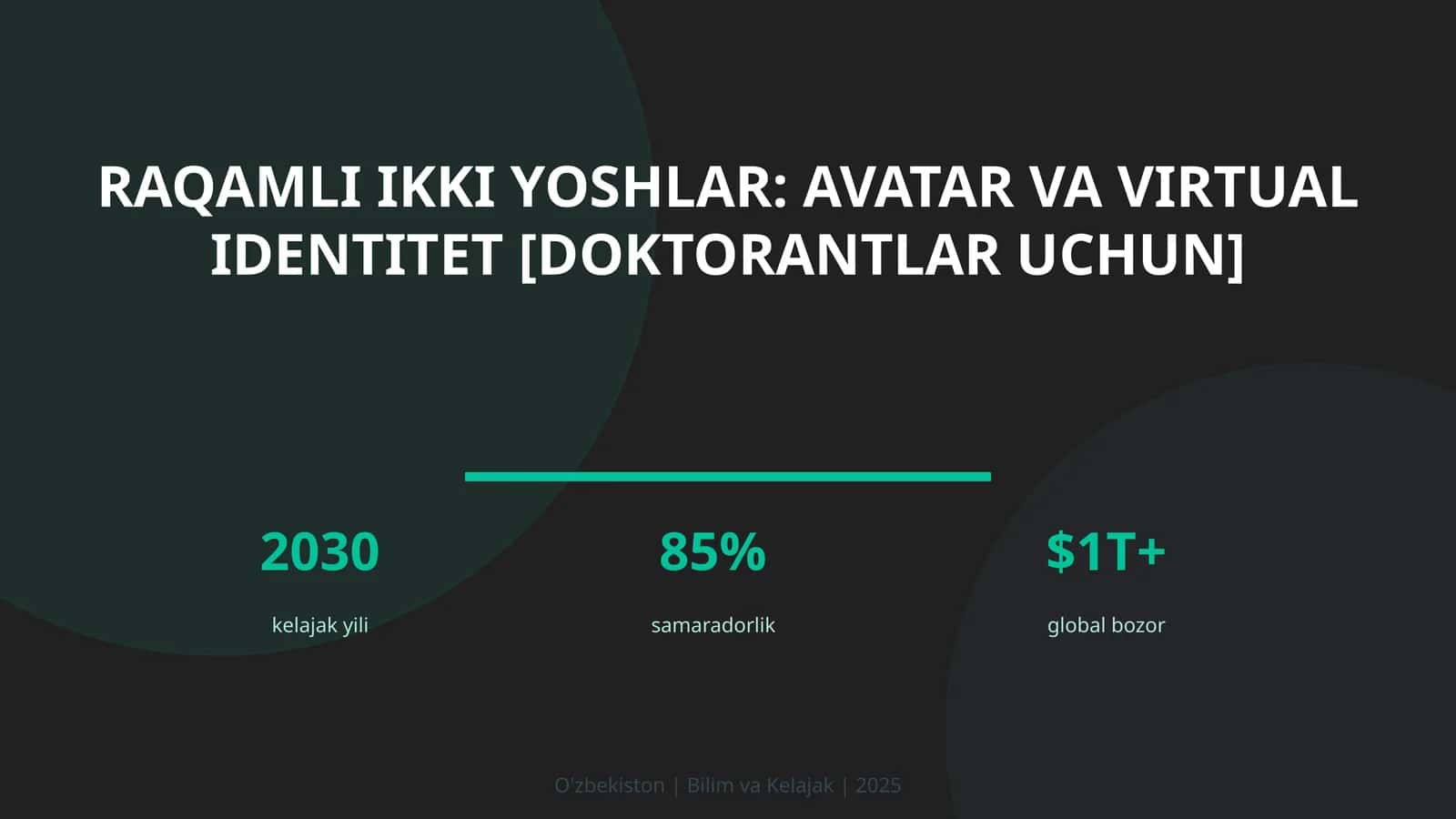 Raqamli ikki yoshlar: avatar va virtual identitet [doktorantlar uchun] 1