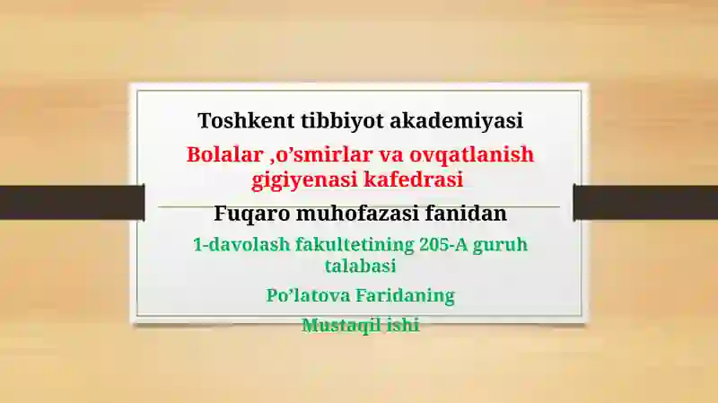SHAXSIY HIMOYA VOSITALARI, MAXSUS HIMOYA VOSITALARI, SHAXSIYTIBBIY VOSITALARI VA ULARDAN FOYDALANISH