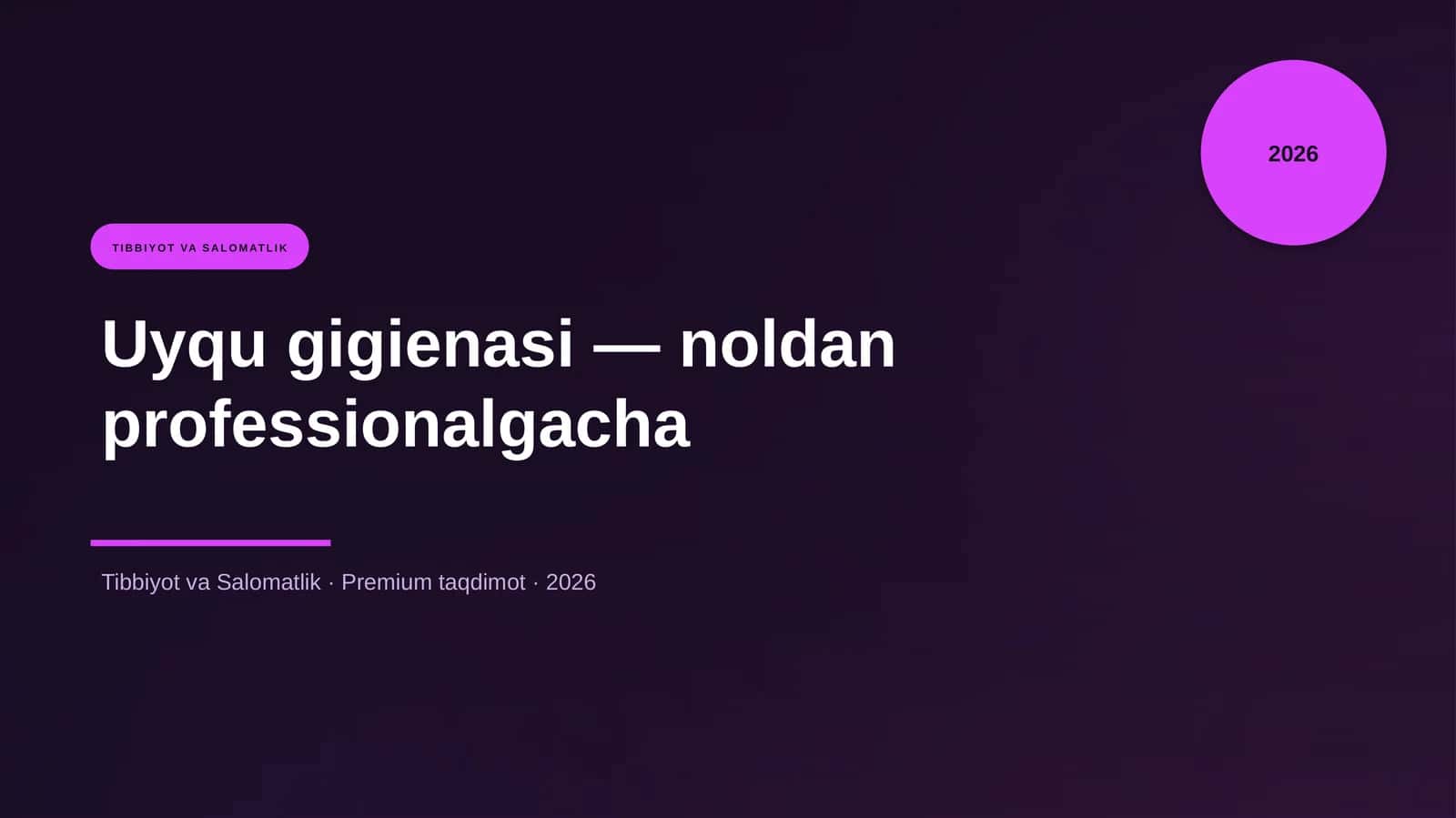Uyqu gigienasi — noldan professionalgacha 1