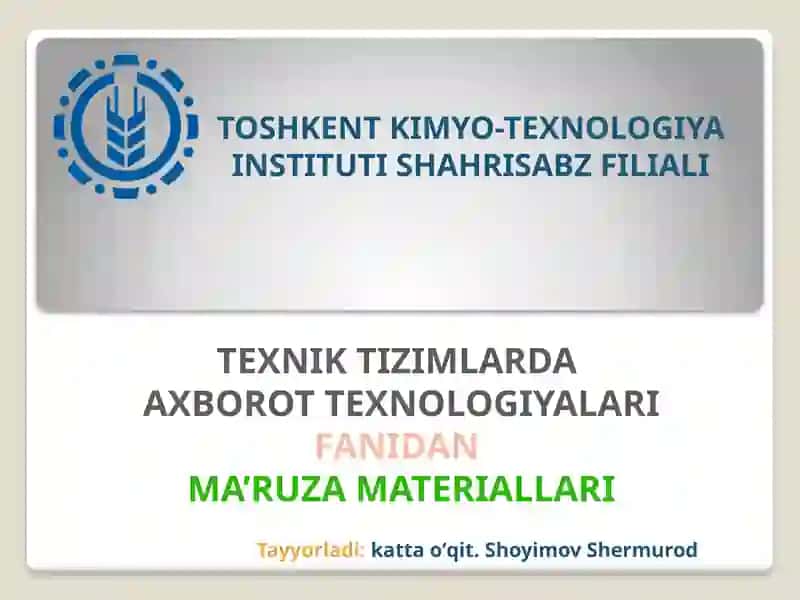 Zamonaviy avtomatlashtirilgan loyihalash tizimlari va ularni texnik sohalarda qo’llanilishi