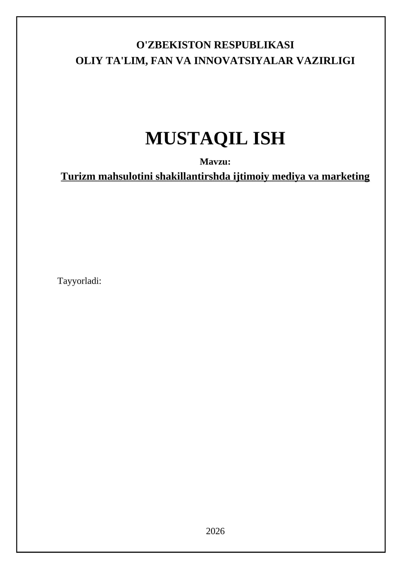 Turizm mahsulotini shakillantirshda ijtimoiy mediya va marketing 1