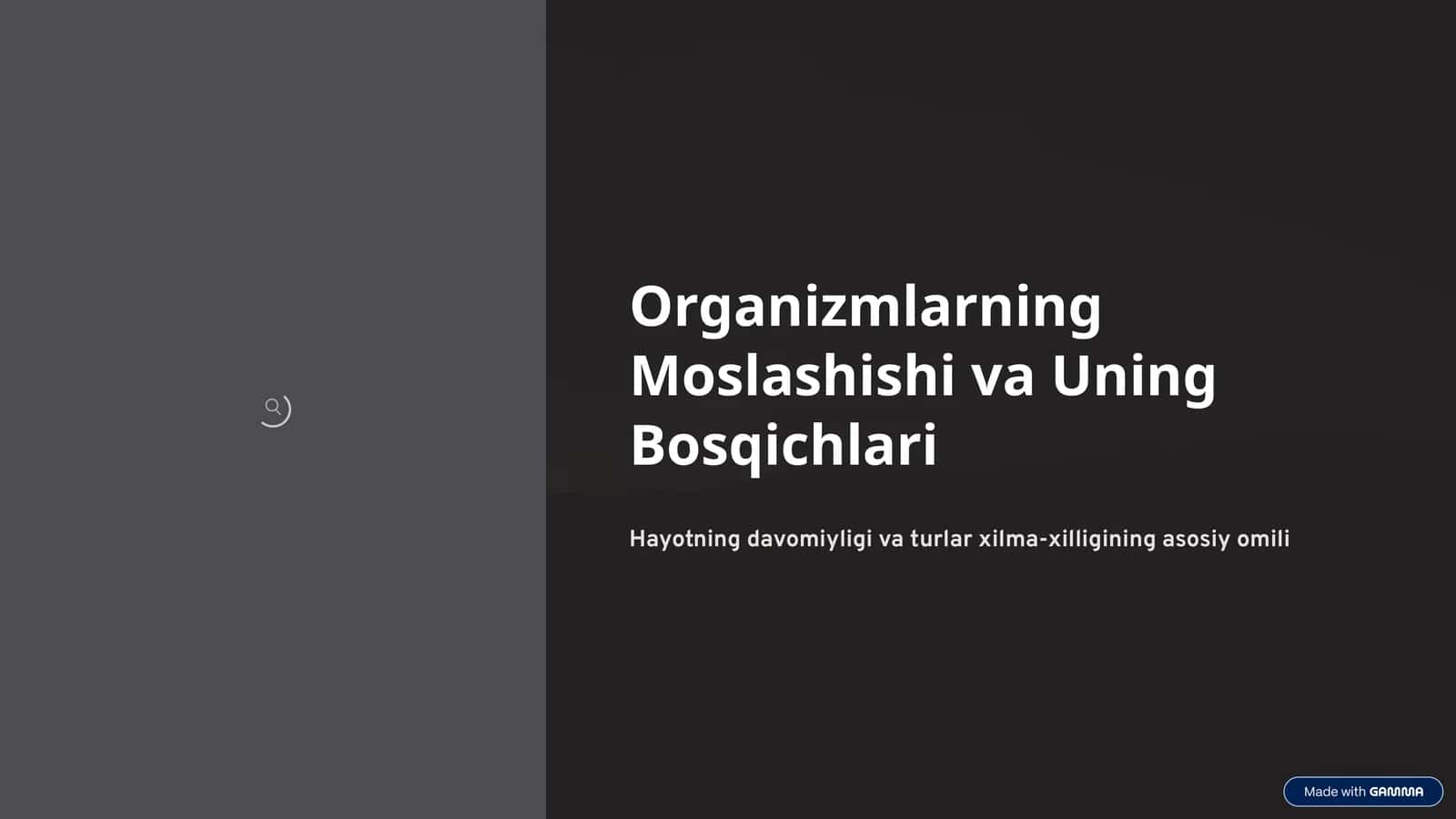 Organizmlarning Moslashishi va Uning Bosqichlari 1