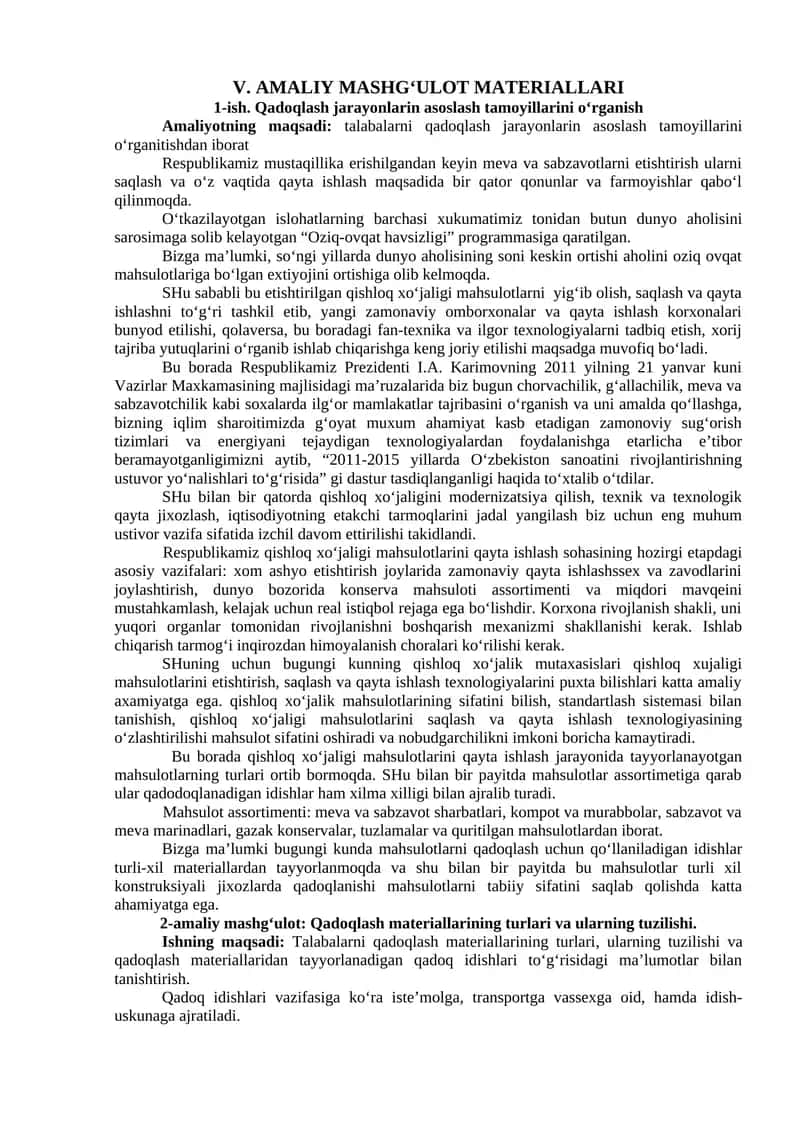 Qadoqlash jarayonlarin asoslash tamoyillarini o‘rganish 1