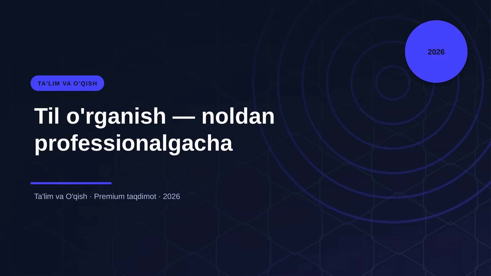 Til o'rganish — noldan professionalgacha 1