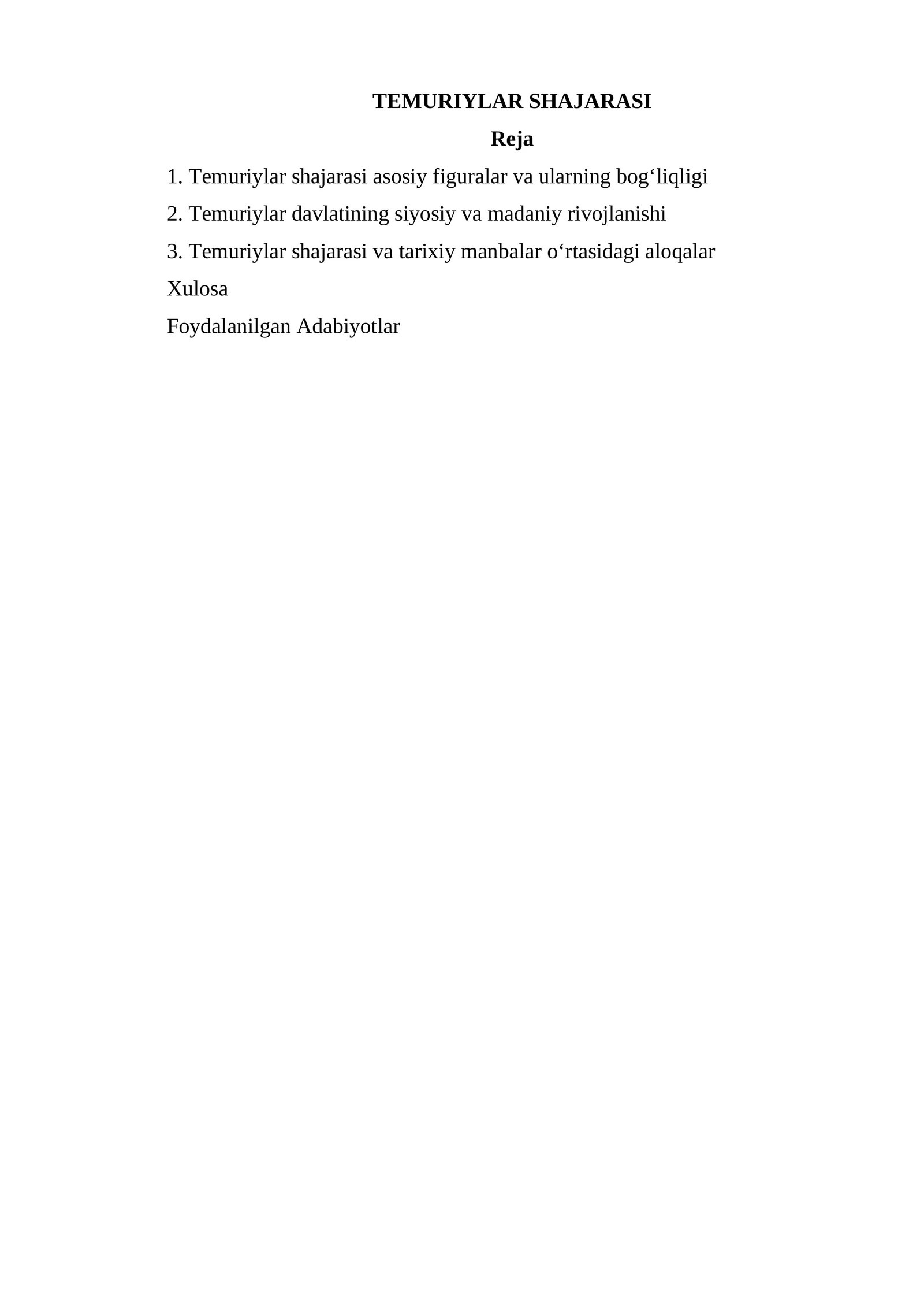 TEMURIYLAR SHAJARASI 1
