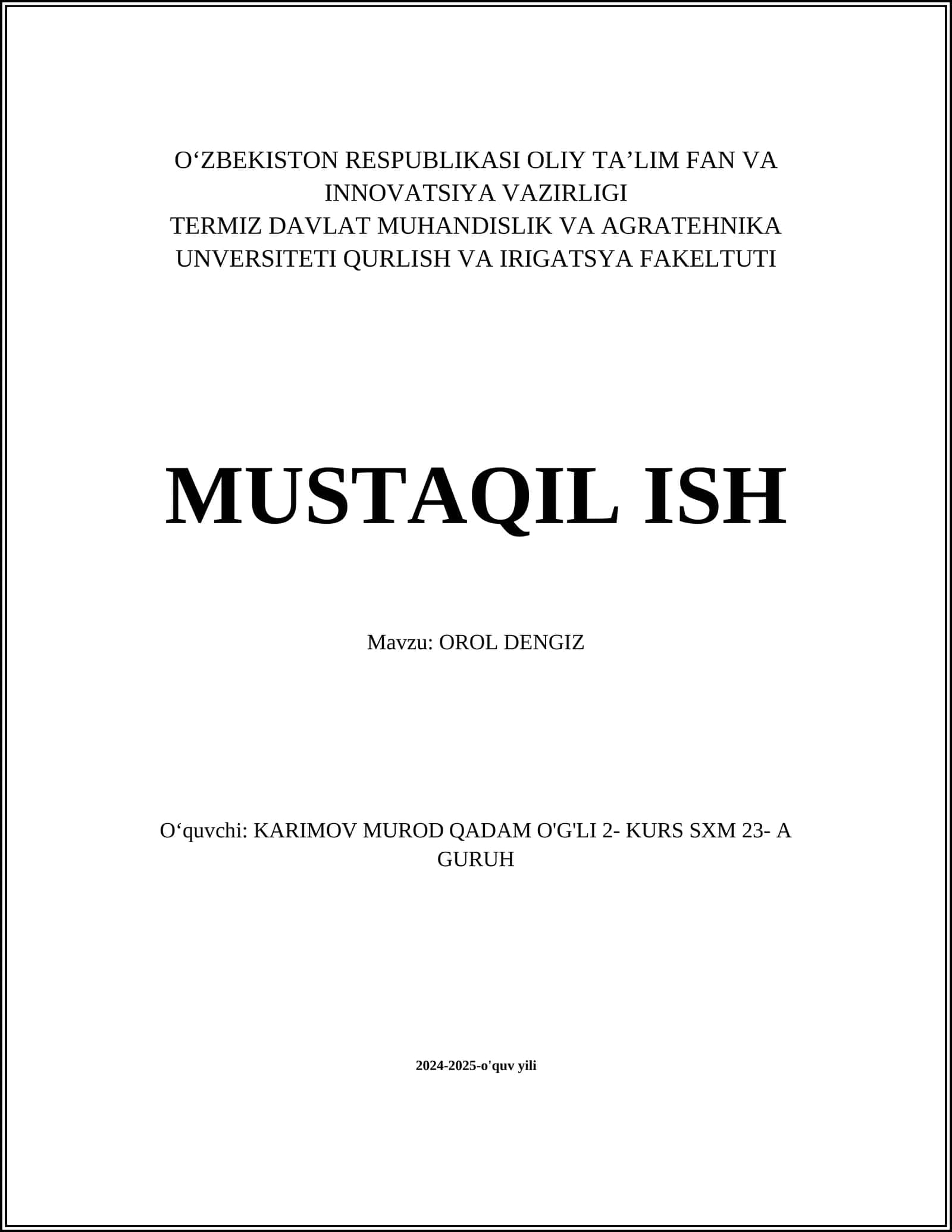 OROL DENGIZ 1
