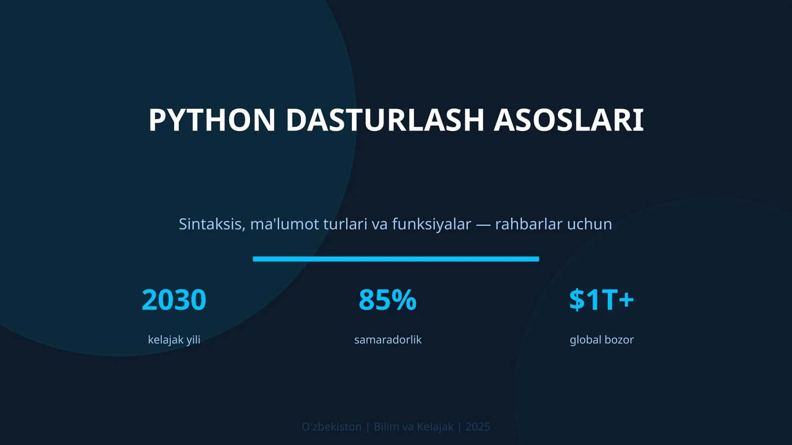 PYTHON DASTURLASH ASOSLARI 1
