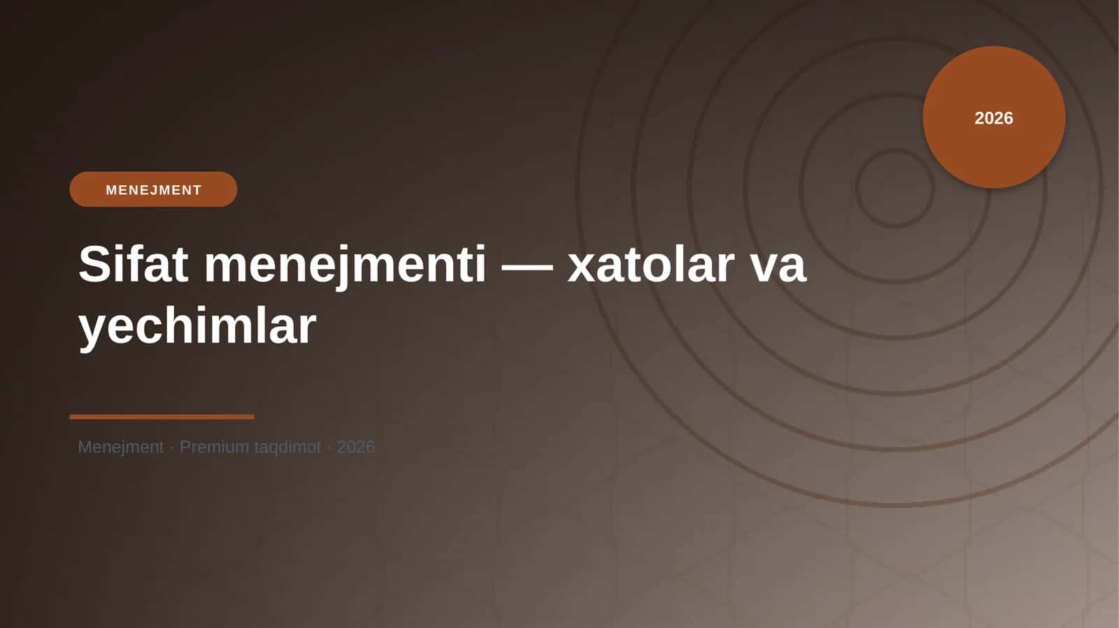 Sifat menejmenti — xatolar va yechimlar 1