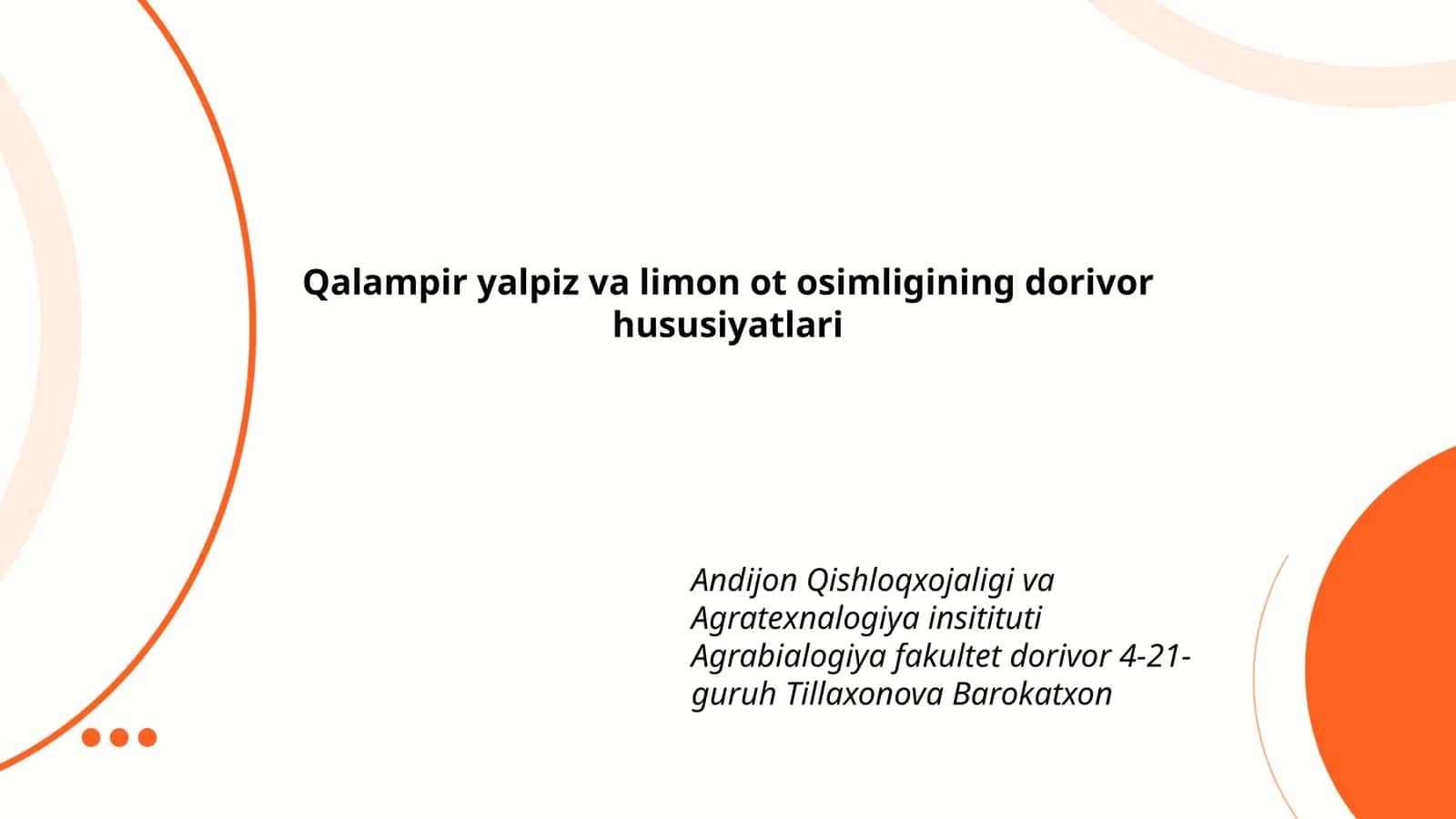 Qalampir yalpiz va limon ot osimligining dorivor hususiyatlari 1