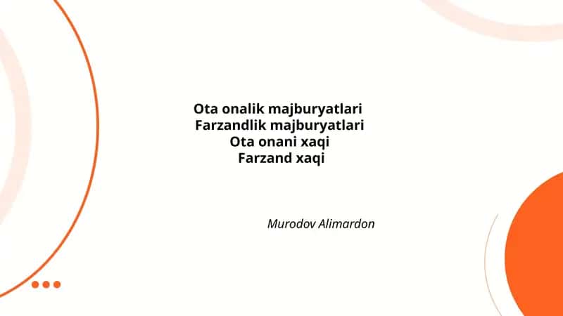 Ota-onalik majburiyatlarining huquqiy asoslari 1