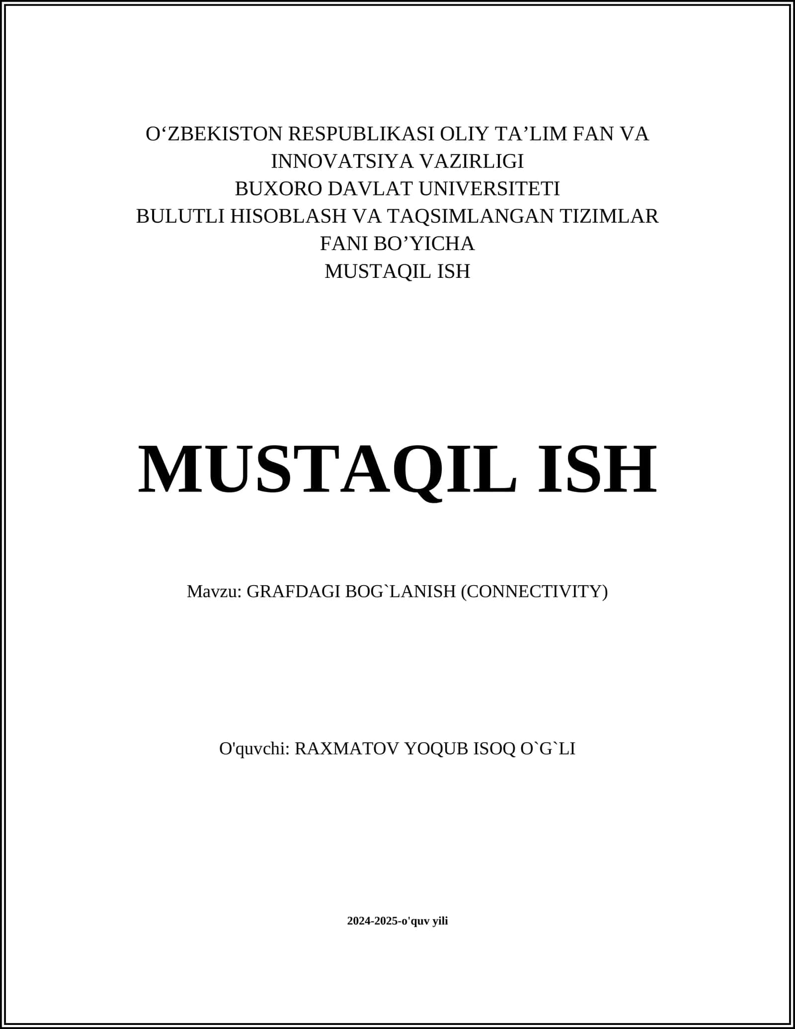 GRAFDAGI BOG`LANISH (CONNECTIVITY) 1