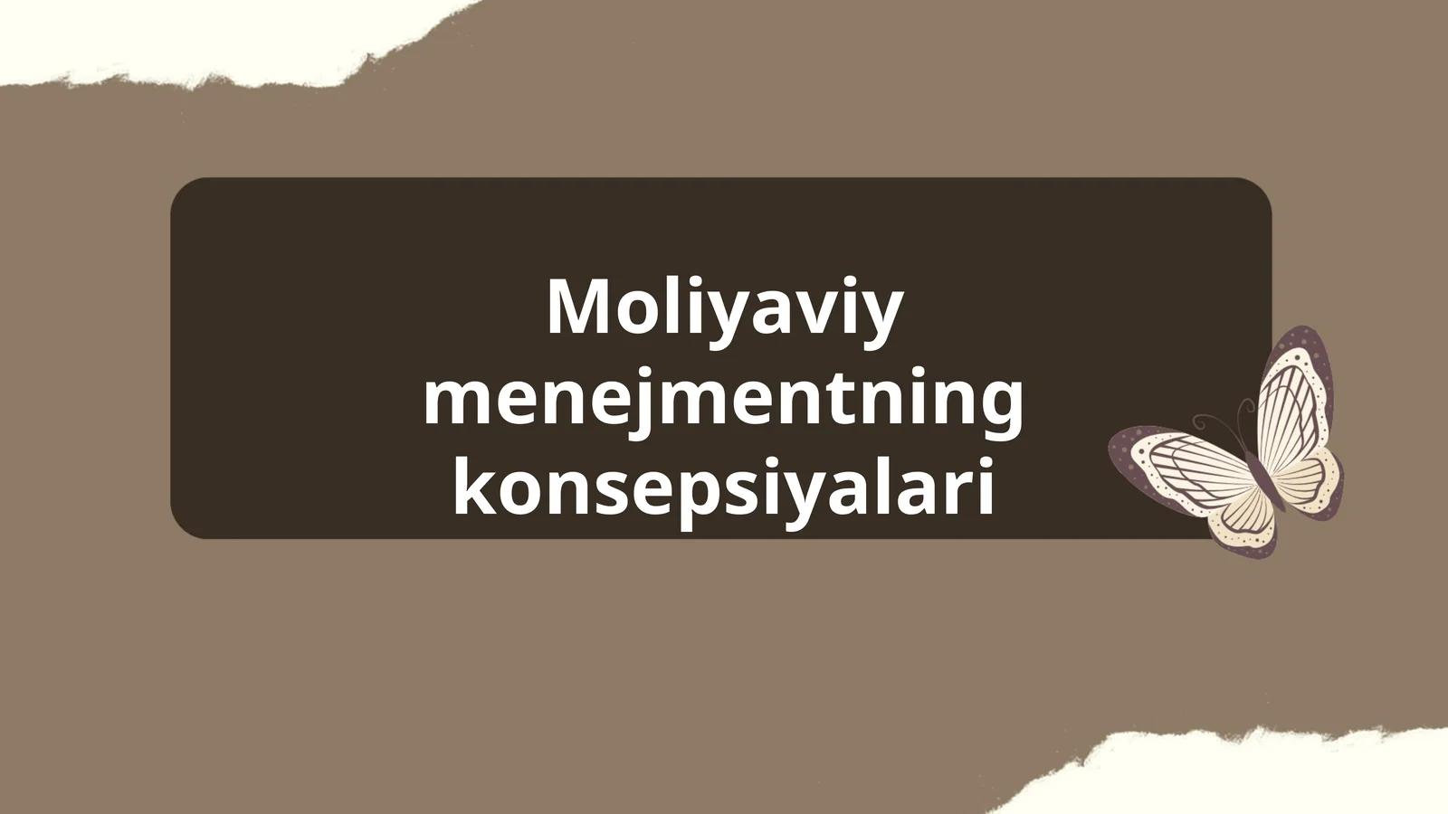 Moliyaviy menejmentning konsepsiyalari 1