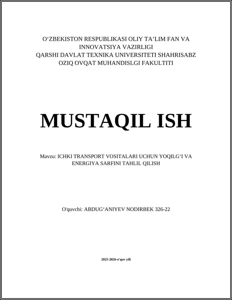 Yoqilg‘i sarfini o‘lchash va monitoring qilish usullari 1