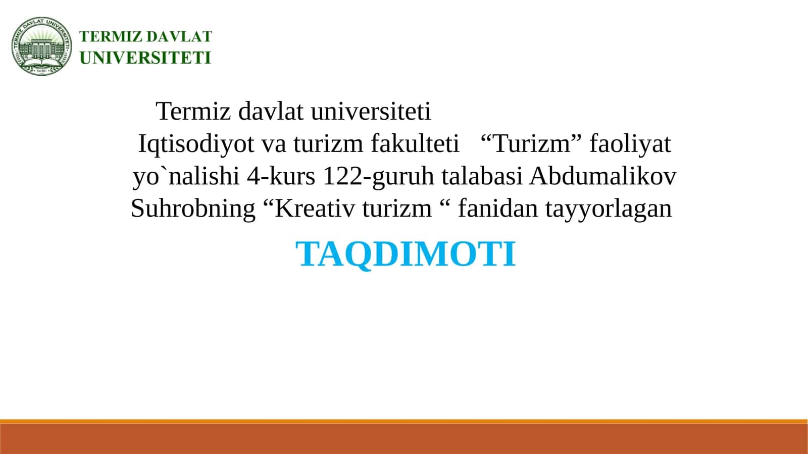 Kreativ turizm tushunchasi va rivojlanish tarixi 1