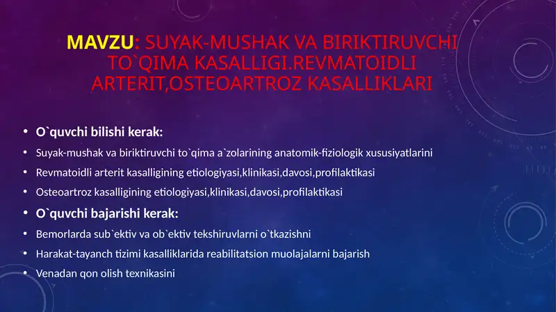 Osteoartrozning davolash jarayoni 1