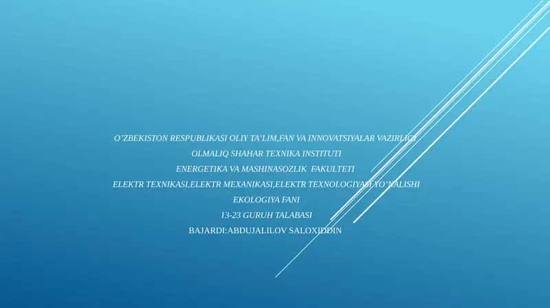 Oqava suvlarni tozalashning ilg’or texnologiyalari 1