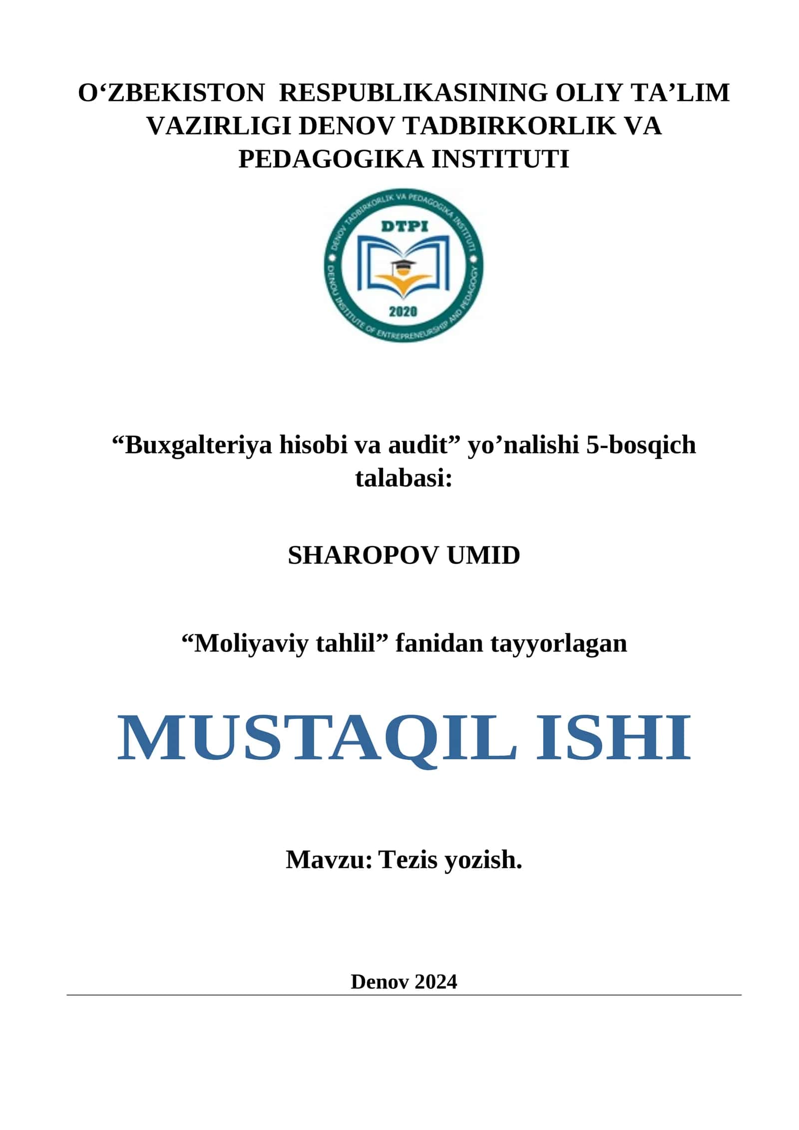Tezis yozish 1