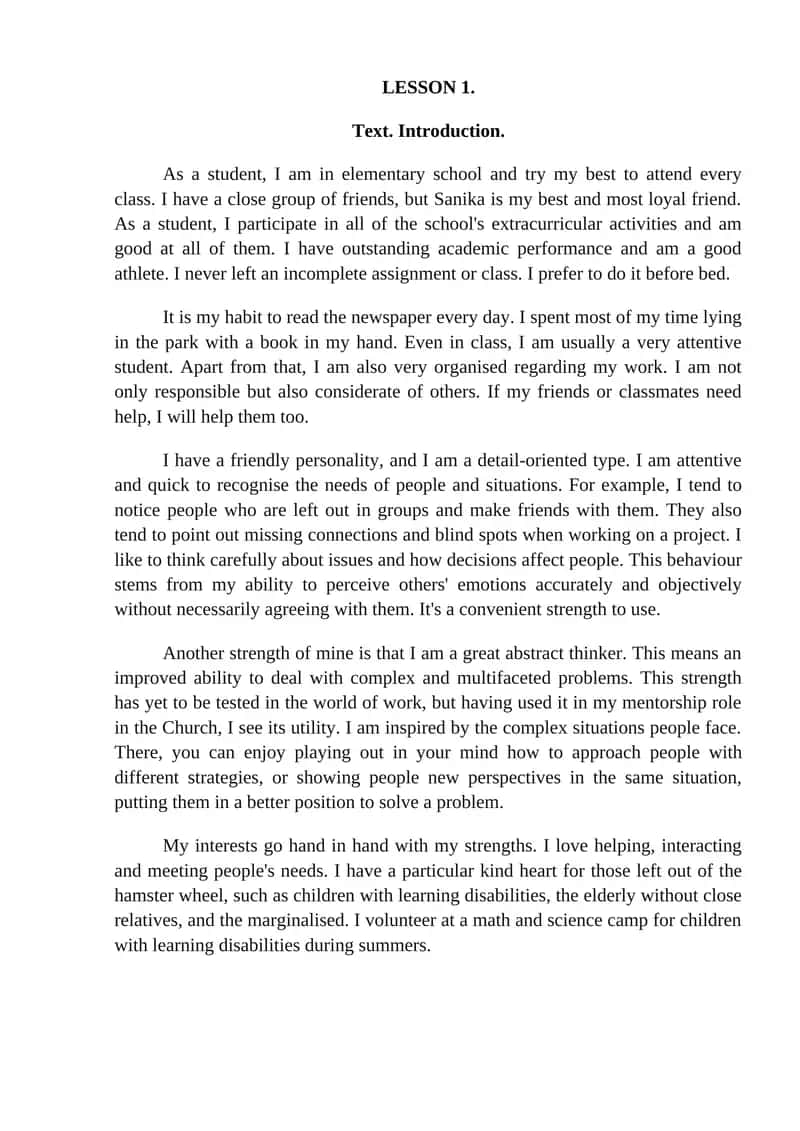 LESSON 1. Text. Introduction 1