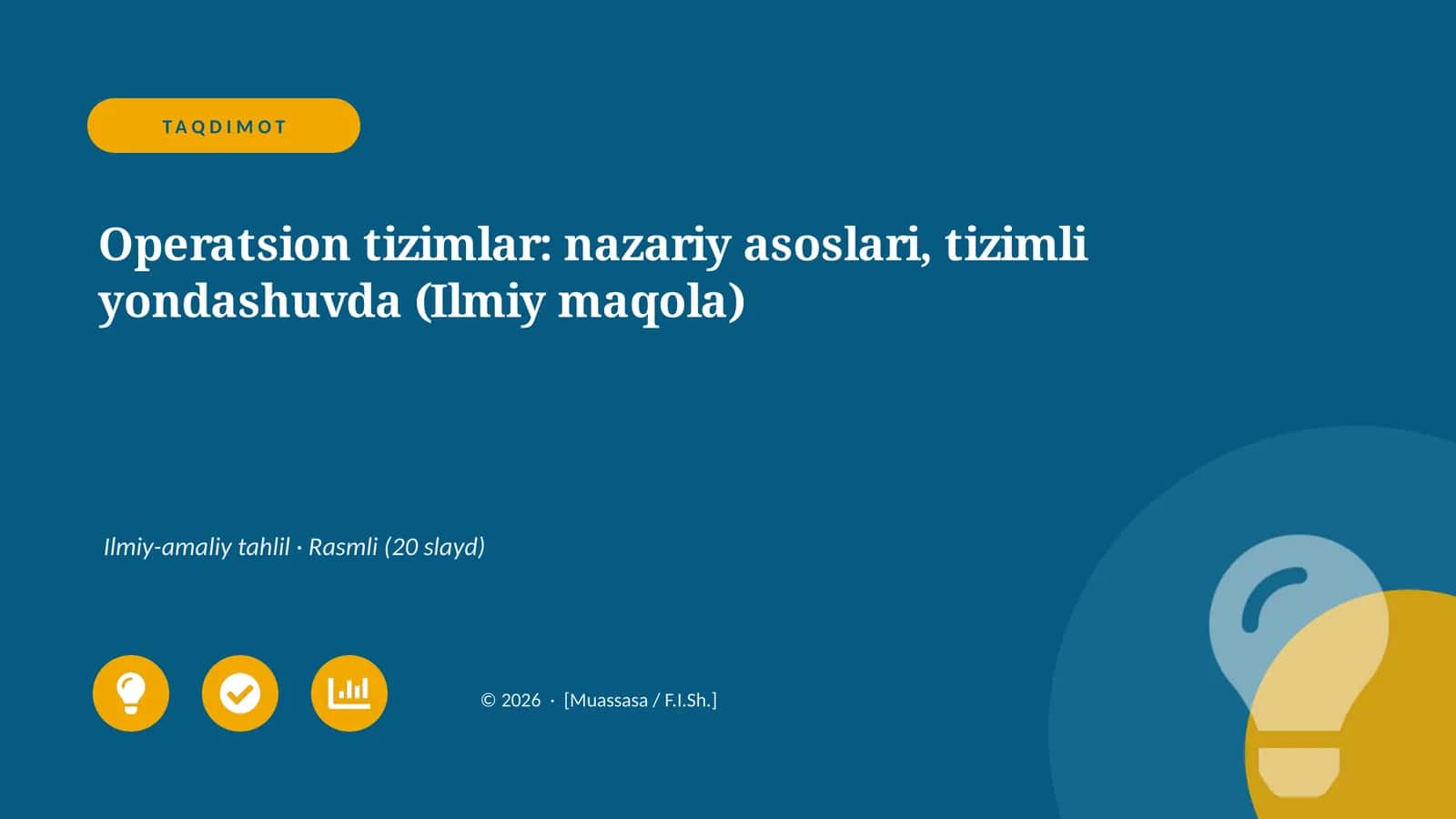 Operatsion tizimlar: nazariy asoslari, tizimli yondashuvda (Ilmiy maqola) 1
