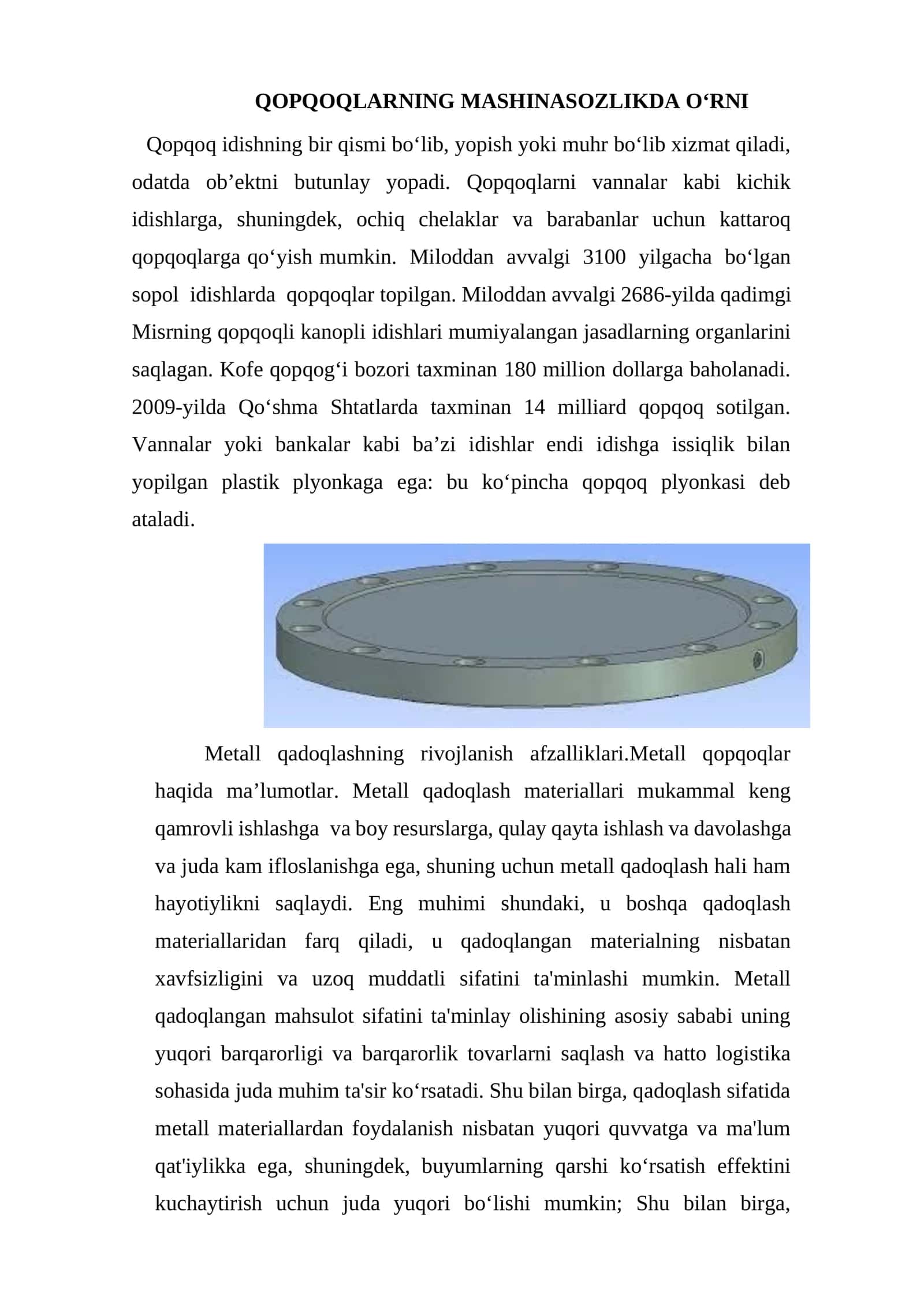 Qopqoqlarning Mashinasozlikda Oʻrni 1