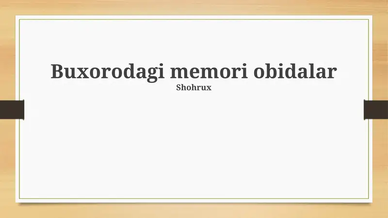 Buxorodagi memori obidalar 1
