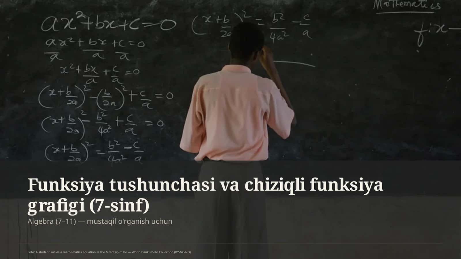 Funksiya tushunchasi va chiziqli funksiya grafigi (7-sinf) 1