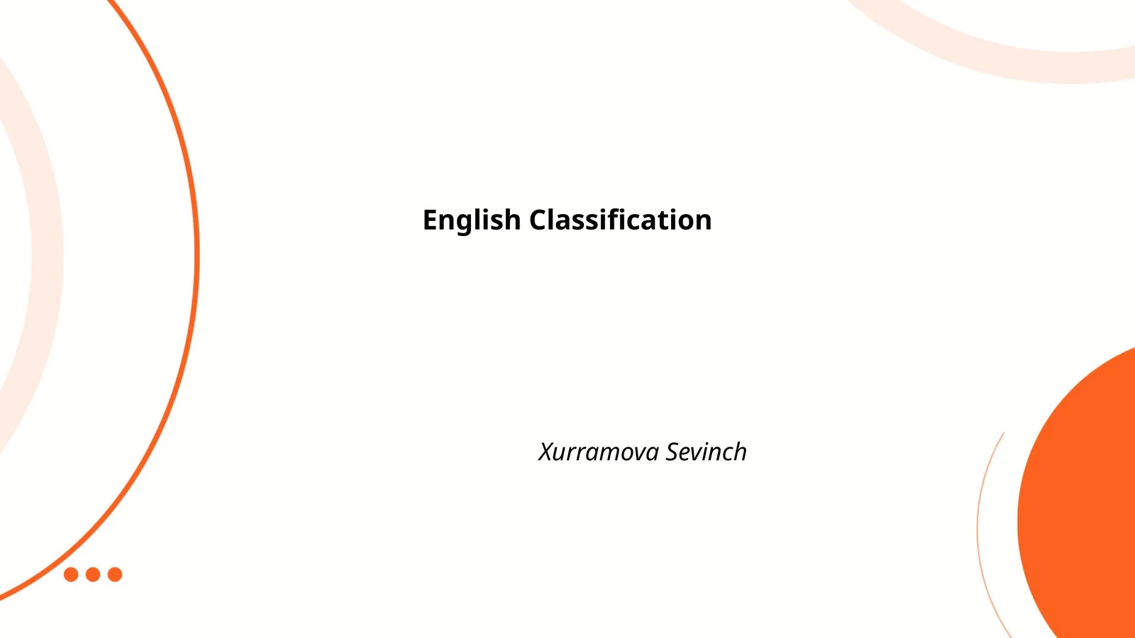 English Classification 1