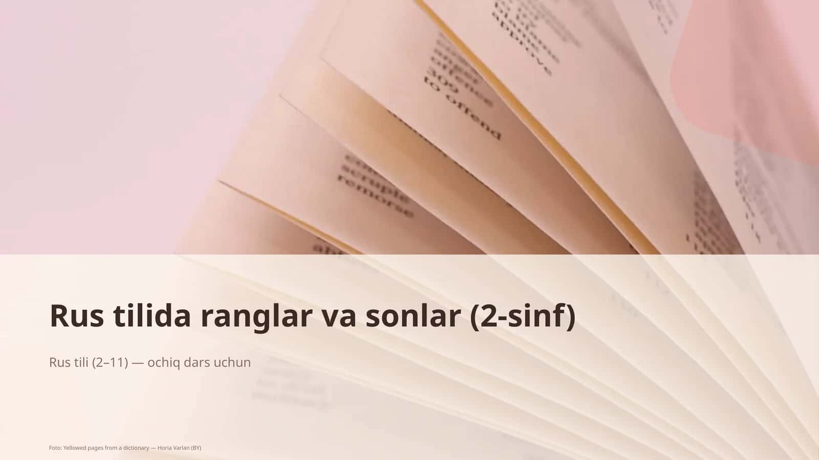 Rus tilida ranglar va sonlar (2-sinf) 1