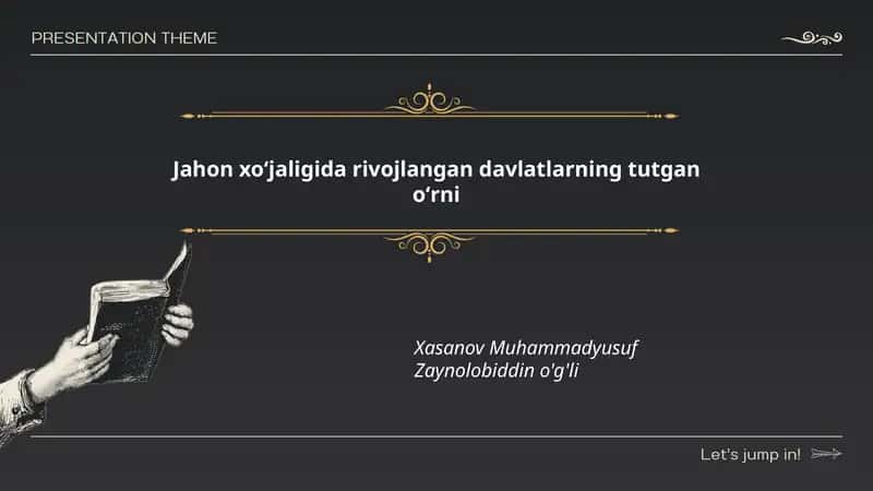 Jahon xoʻjaligida rivojlangan davlatlarning tutgan oʻrni 1