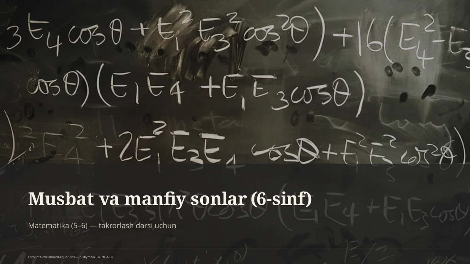 Musbat va manfiy sonlar (6-sinf) 1