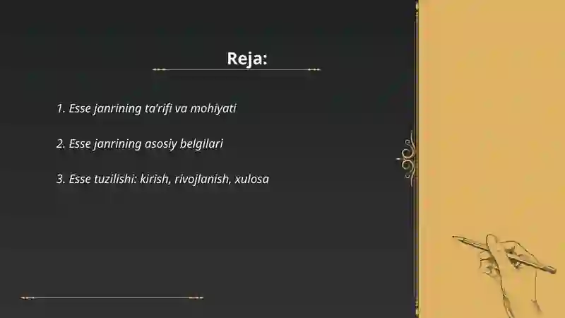 Esse janrining talablari va ta'rifi 2