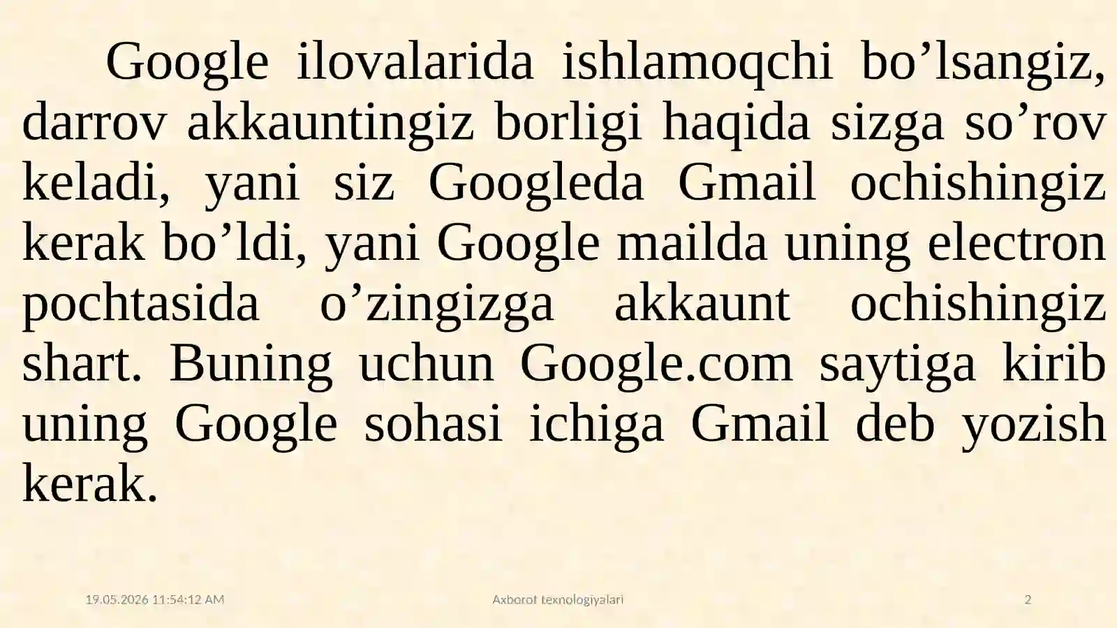 Google hujjatlari 2