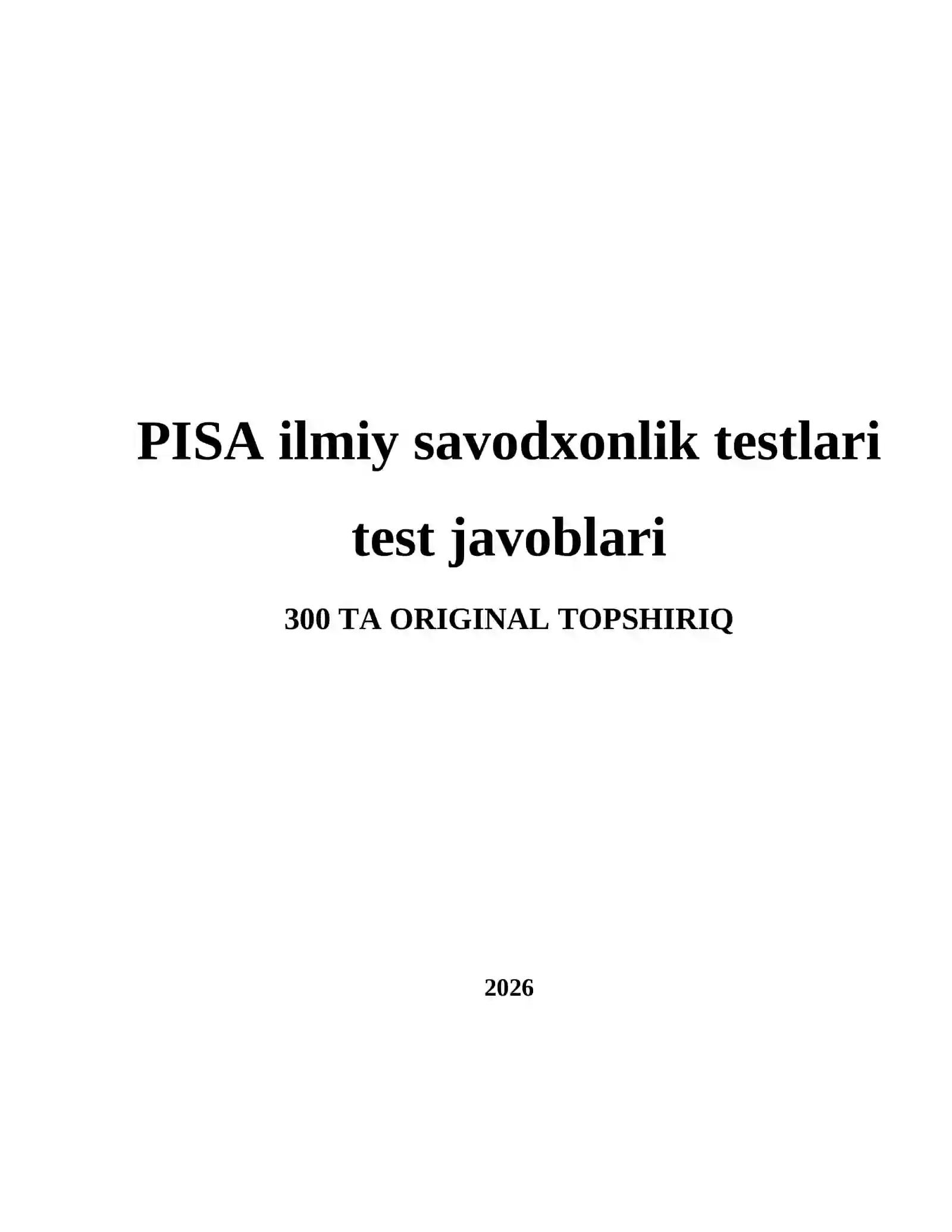 BIOLOGIYA — Topshiriqlar (Q1-100) TOPSHIRIQ №001 2