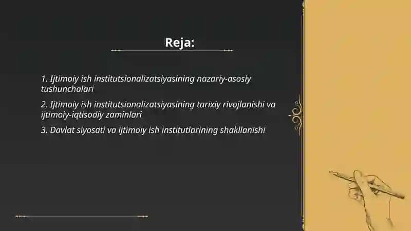 Ijtimoiy ish institutsionalizaysiyasining ijtimoiy iqtisodiy va siyosiy zaminlari 2