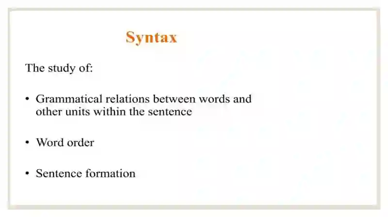 Syntax. Macro and micro syntax 2