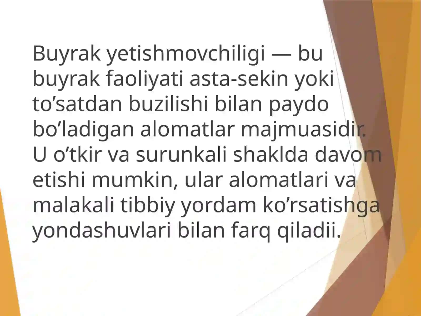O’TKIR VASURUNKALI BUYRAKYETISHMOVCHILIGI 2