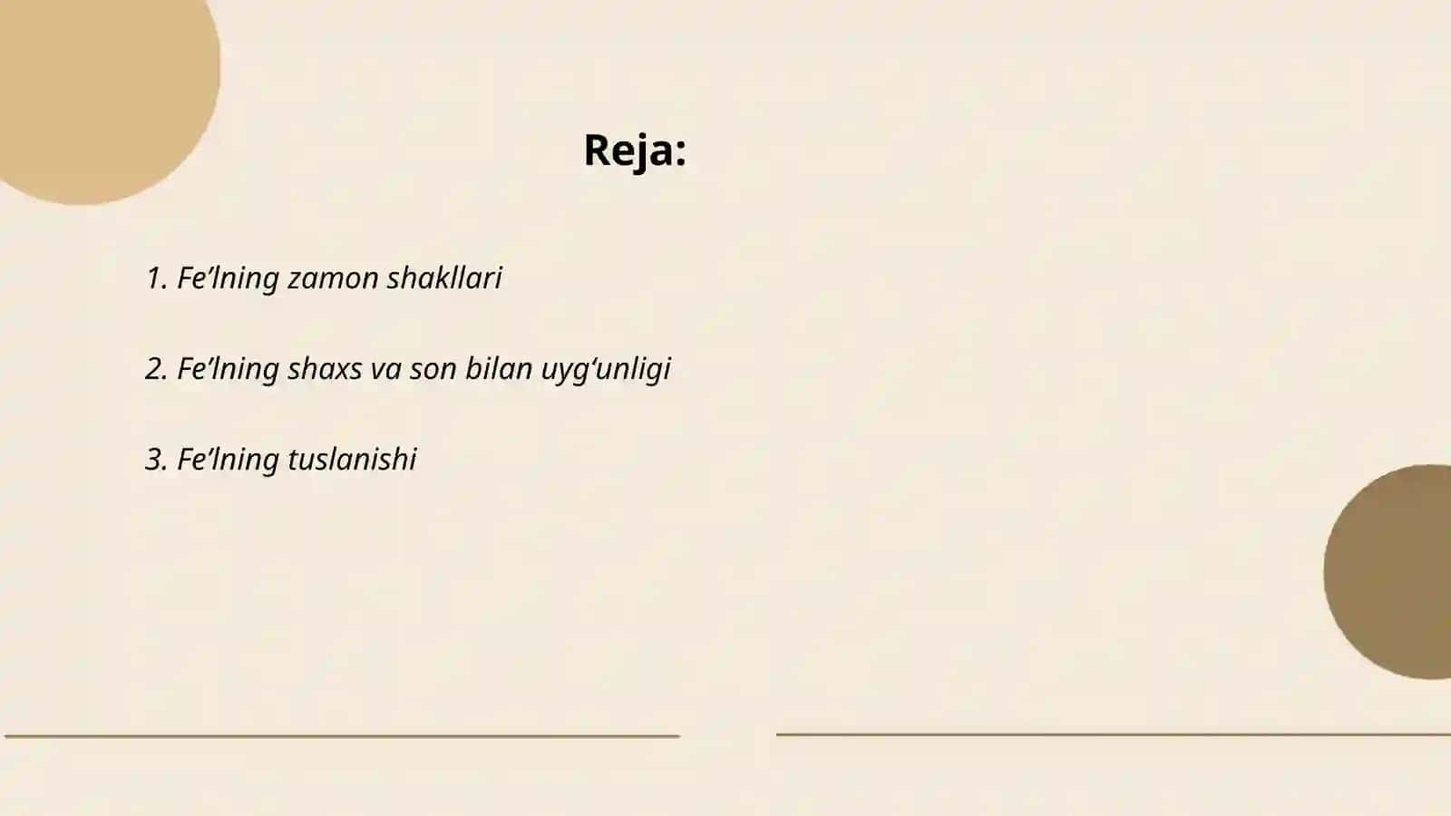 Feʼl mavzusi 2