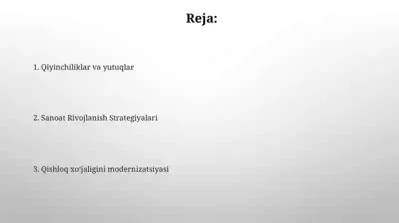 Mustaqillikdan soʻng qishloq xoʻjaligi va sanoati 2