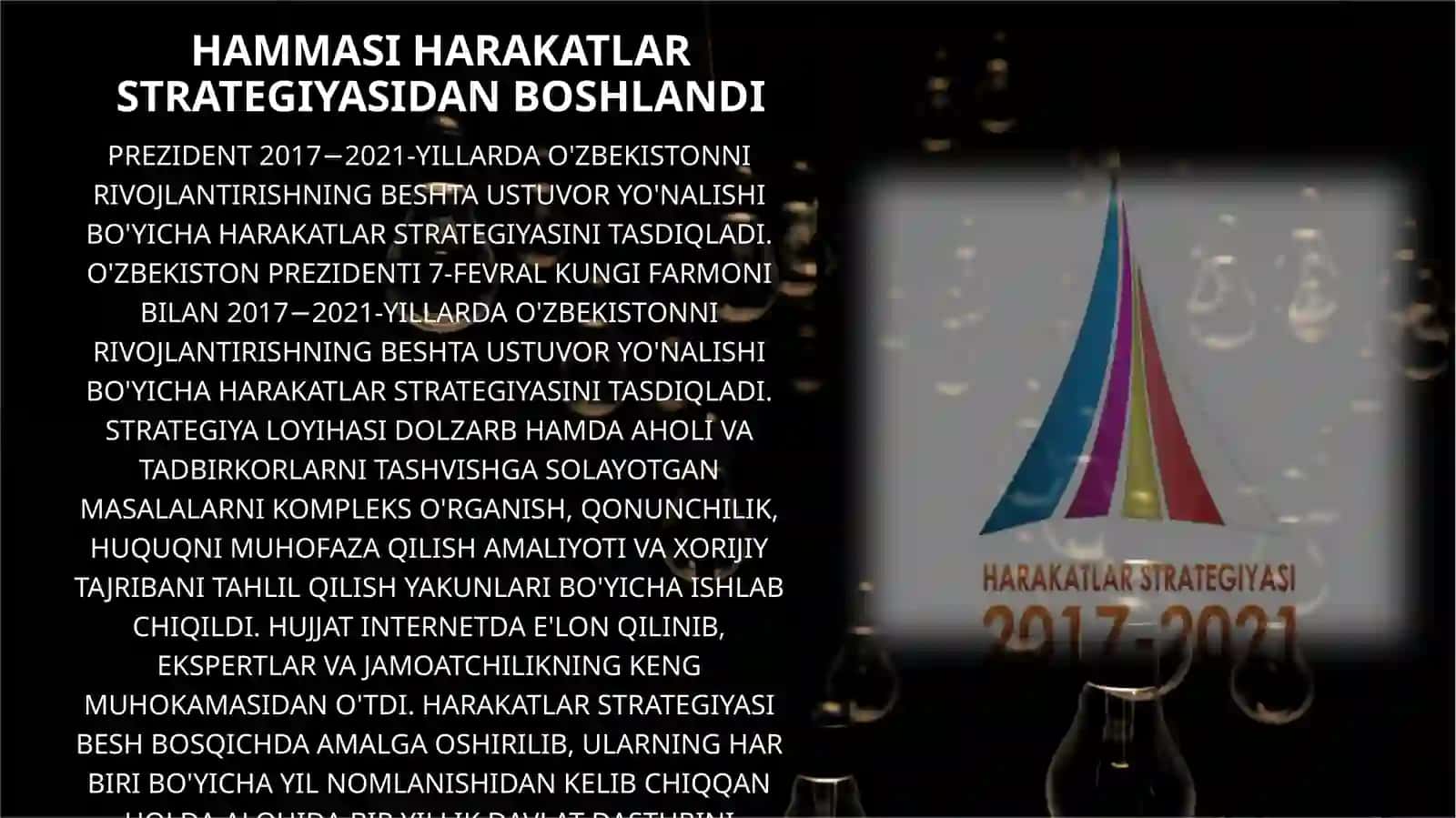 Prezident Shavkat mirziyoyevning yangi o'zbekistonni shakllantirish va rivojlantirish konsepsiyasi 2