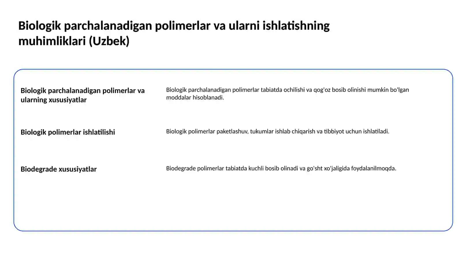 Biologik parchalanadigan polimerlar va ularni ishlatishning muhimliklari 2