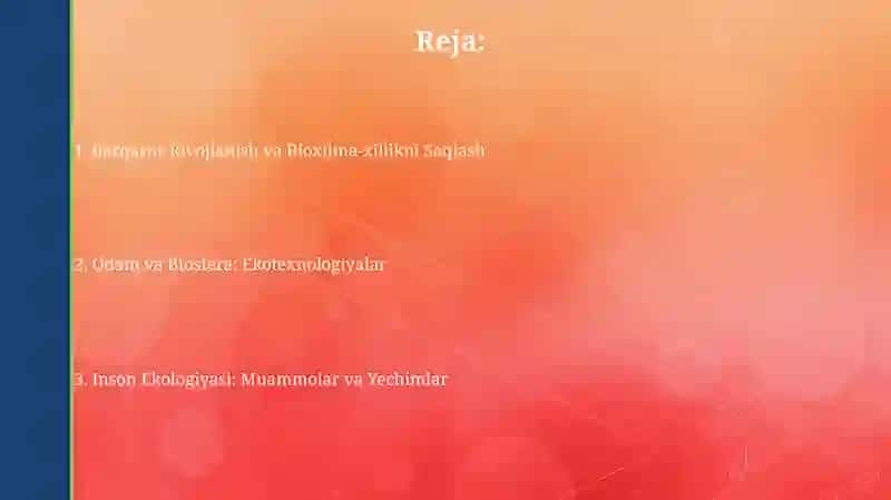 Odamlar va biosfera odam ekologiyasi 2