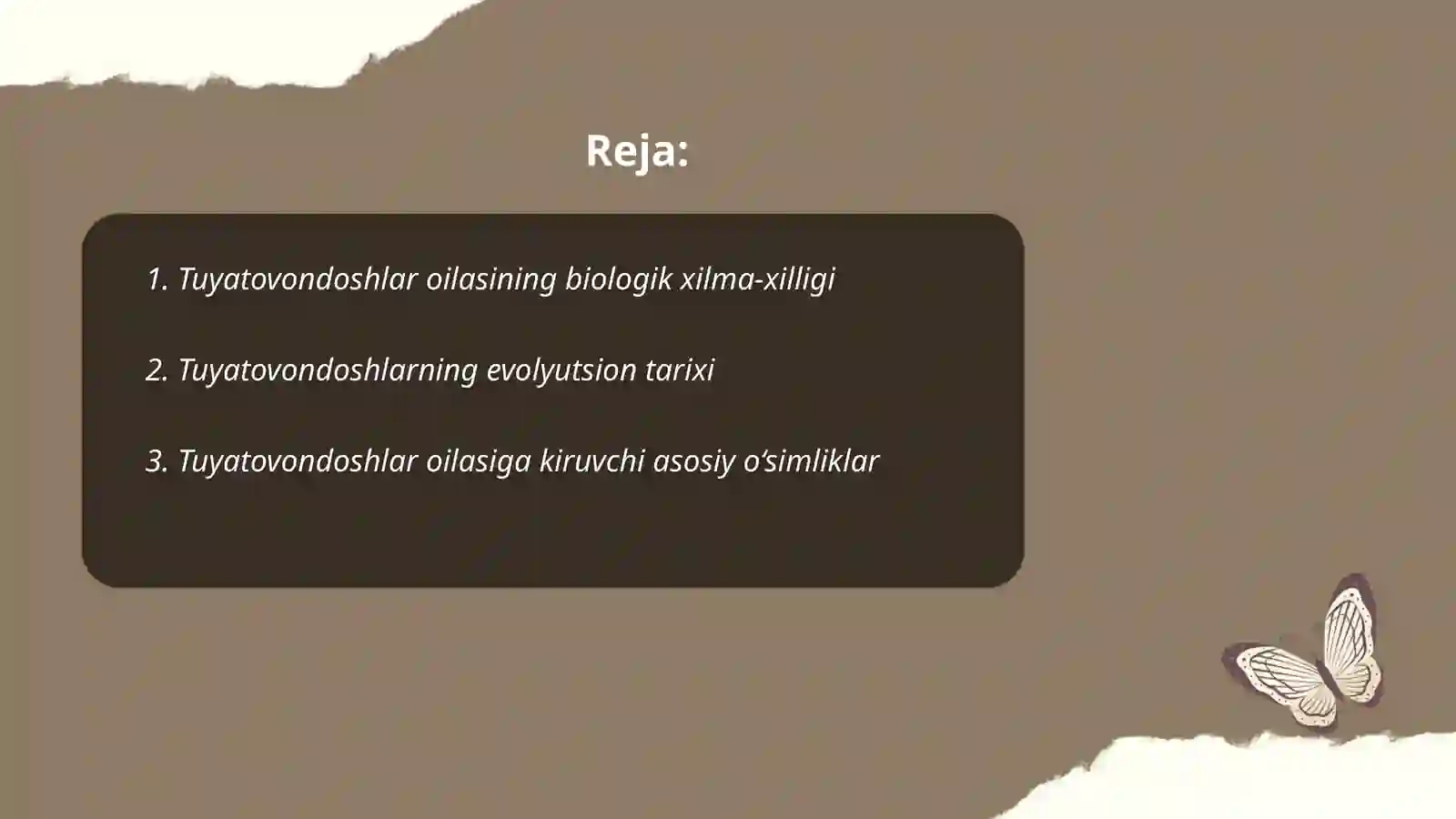 Tuyatovondoshlar oilasi 2