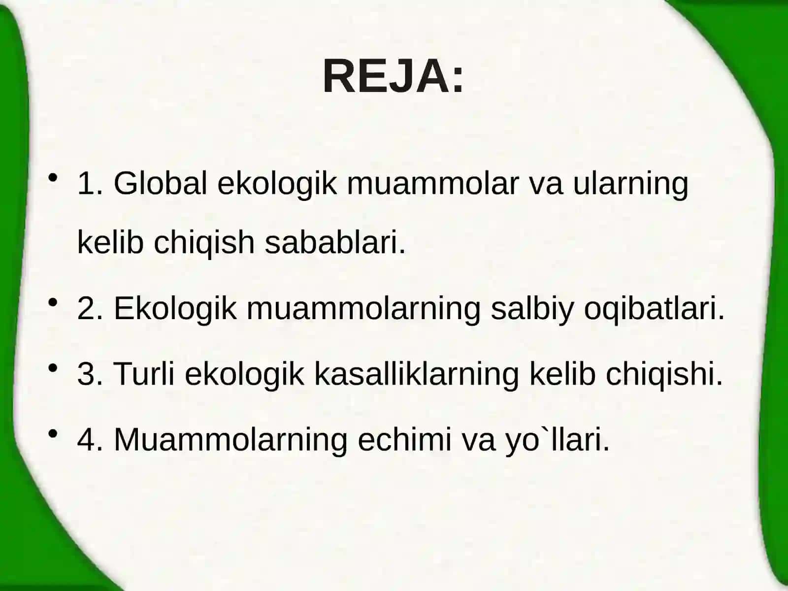 Mintaqaviy ekologik muammolar va ularning yechish yo'llari 2