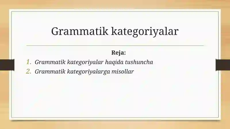 Grammatik Kategoriyalar 2