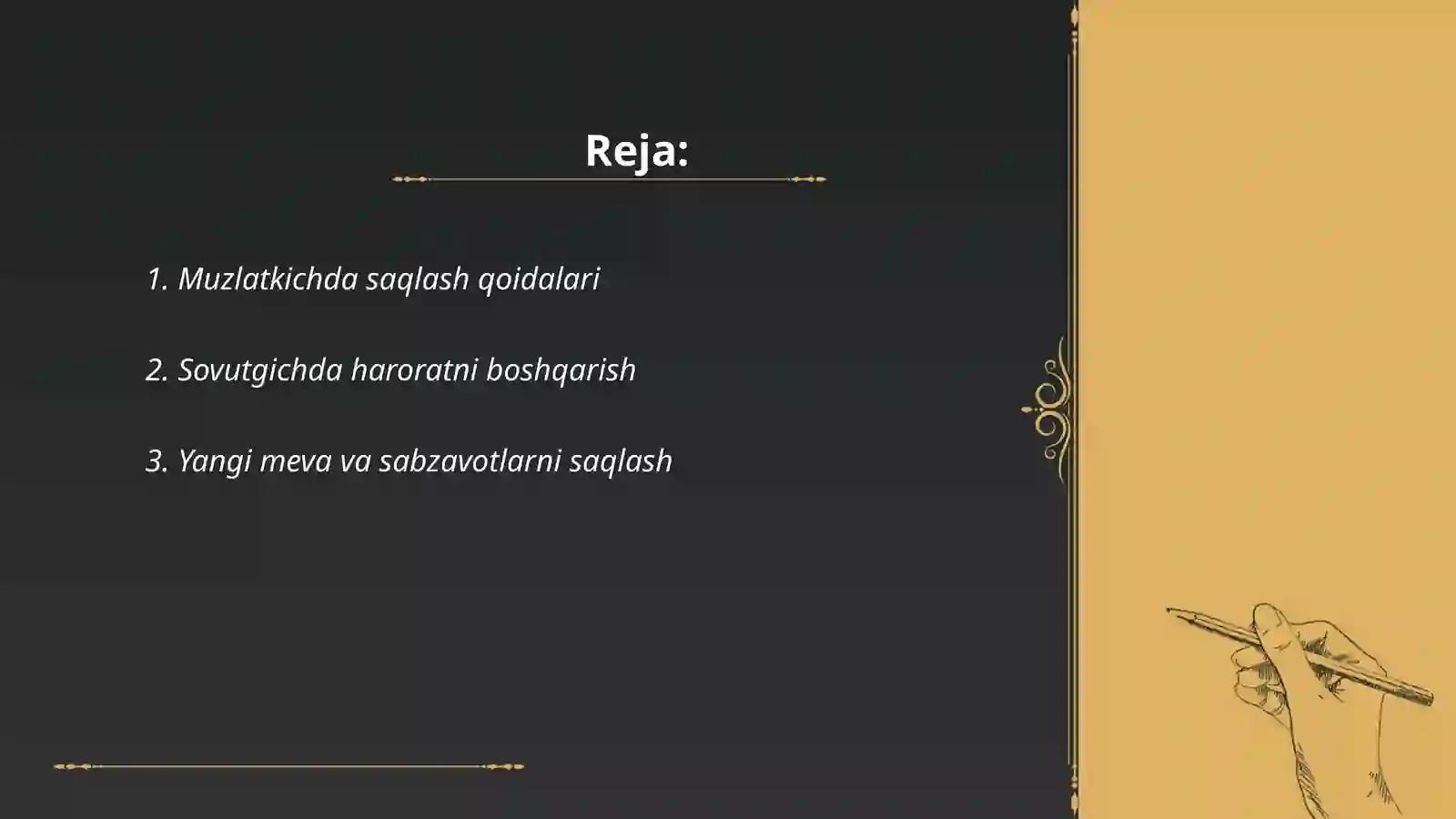 Oziq ovqat mahsulotlarini saqlash qoidalari 2
