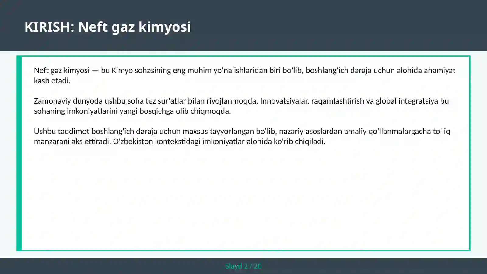 NEFT GAZ KIMYOSI 2