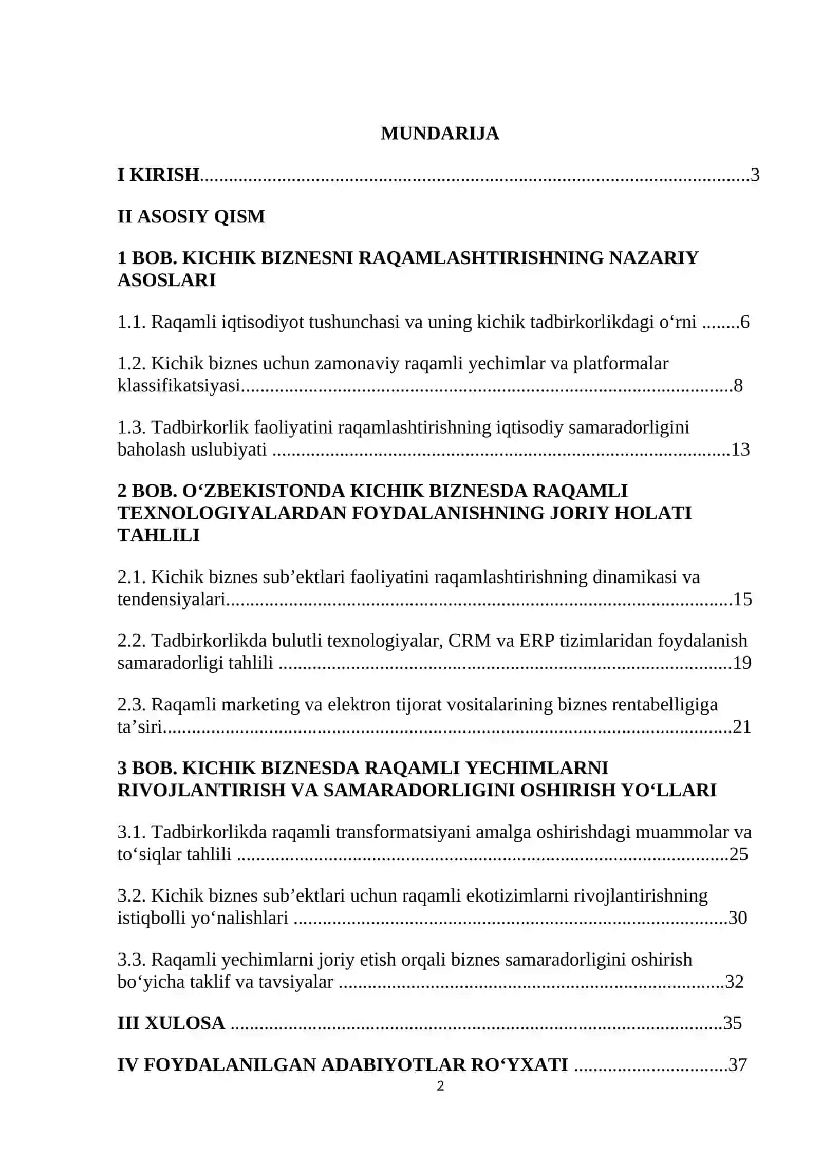 Kichik biznes va tadbirkorlikda raqamli yechimlardan foydalanishning samaradorligi 2