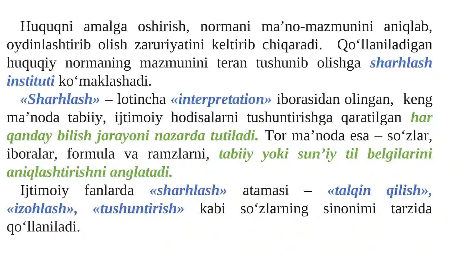 Huquq Normalarini Sharhlash 2