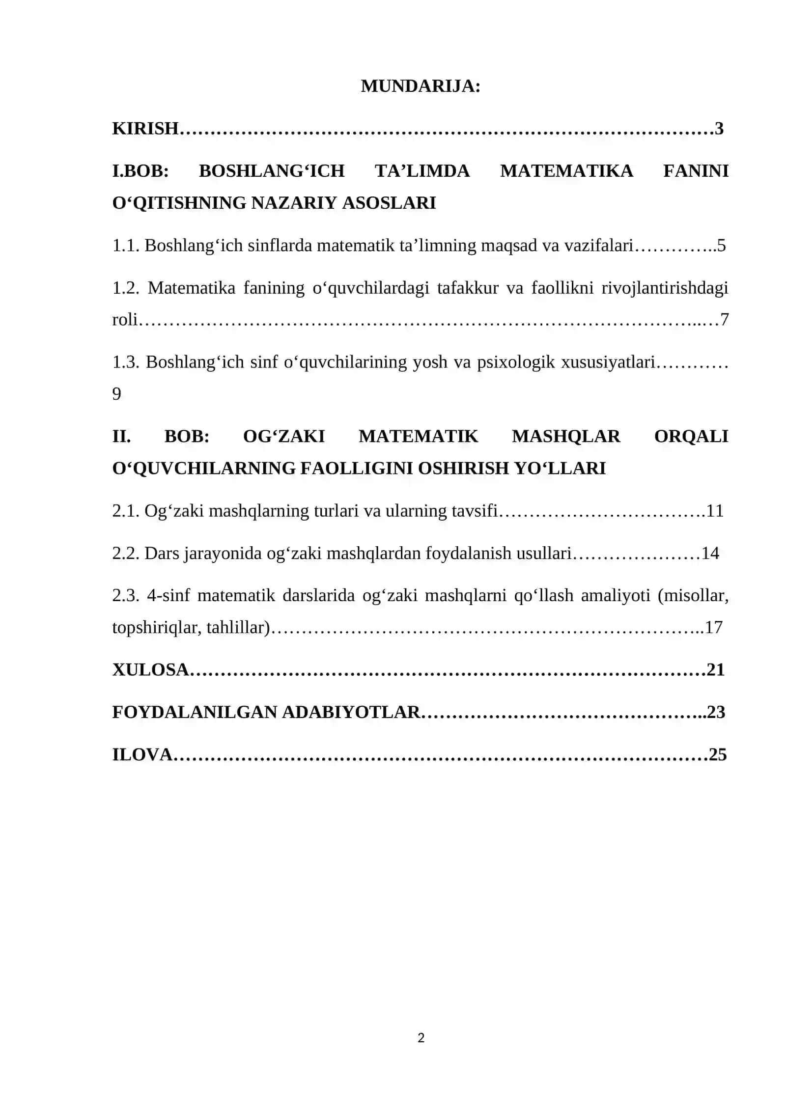 Og‘zaki matematik mashqlardan foydalanib 4-sinf o‘quvchilarini o‘quv faolligini rivojlantirish 2